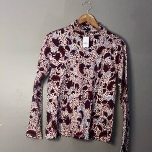 NWT Ann Taylor Women’s Medium Floral Long Sleeve Turtleneck